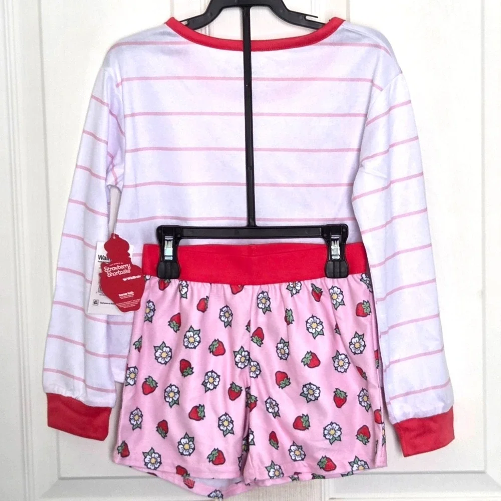 NWT Strawberry Shortcake Pajama Set Girls Size XS 4-5 Pink 2‎ Piece Sleepwear